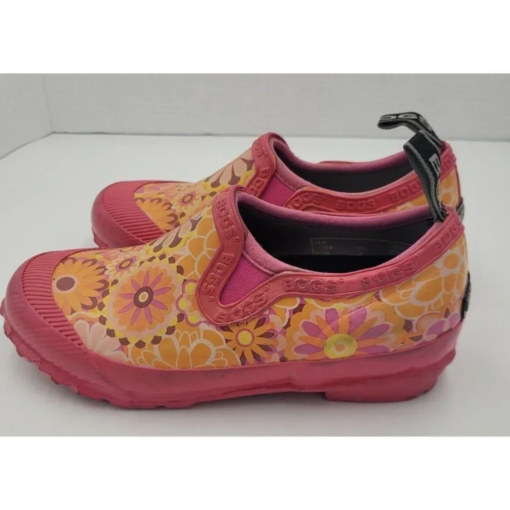 Girl's BOGS RUE Rain Moccasin Slip On Shoes SIZE 2 US 33 EU WATERPROOF